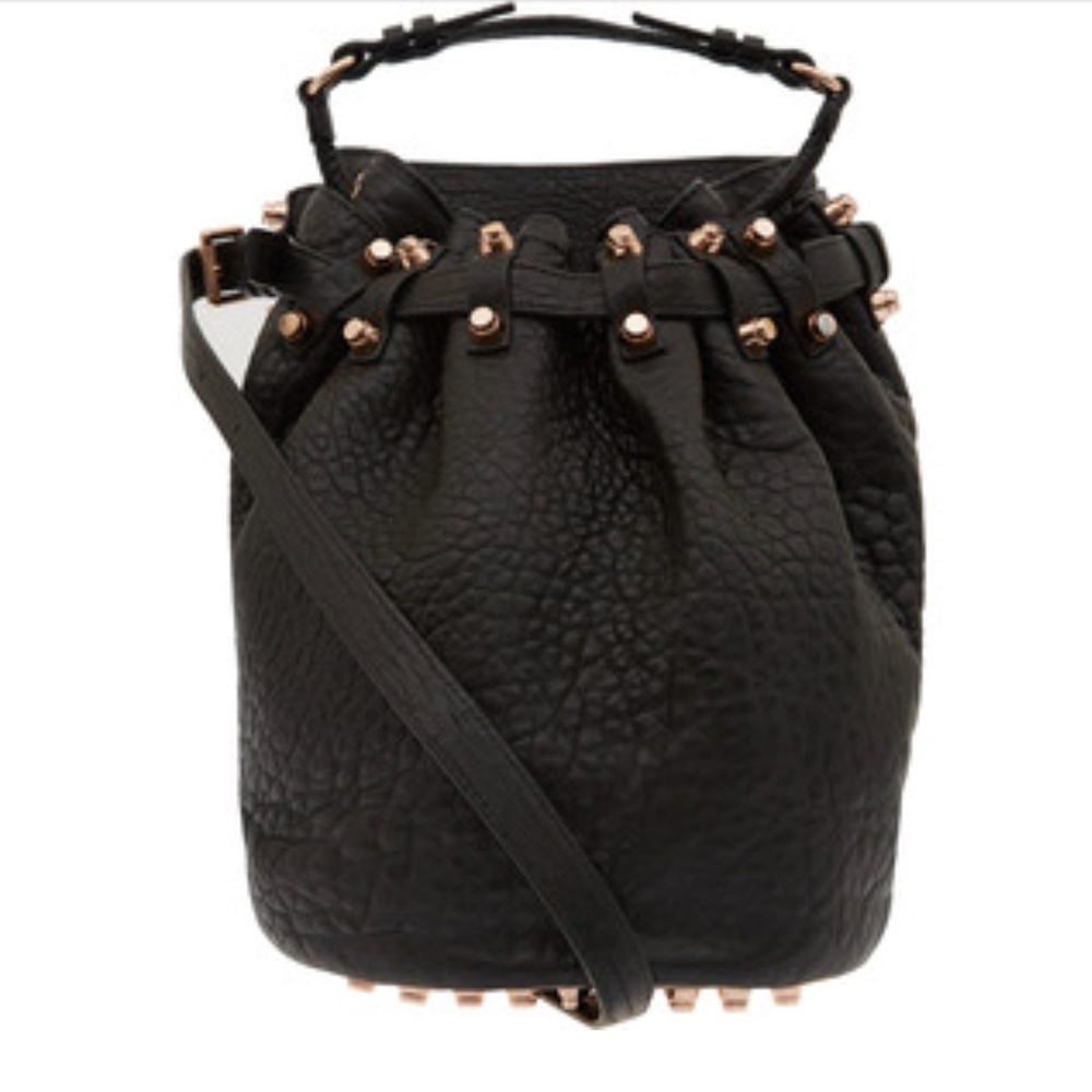 SOLD | Alexander Wang Diego Bucket Bag - rose gold studs
